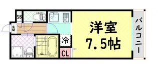 グランシス難波西【7階】の間取り