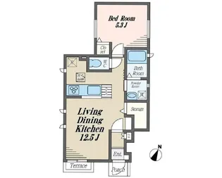 ヴァレイあざみ野【1階】の間取り
