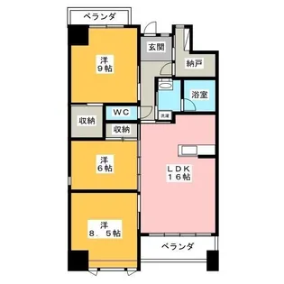 アクシス香蘭【4階】の間取り