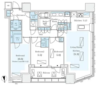 東京都千代田区三番町【マンション】の間取り