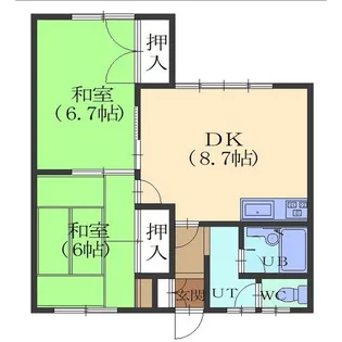 西浦アパート【2階】の間取り