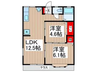 エメラルドハイツ【1階】の間取り