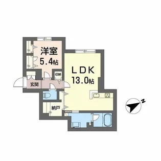 カーサ・アチェロ【1階】の間取り