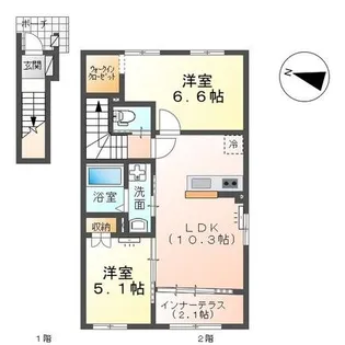 ベルスーズ【2階】の間取り