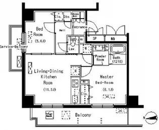 パークアクシス元浅草ステージ【14階】の間取り