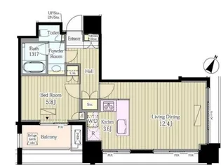 富ヶ谷スプリングス【8階】の間取り