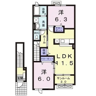 インフィニティーB【2階】の間取り