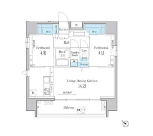 デュオメゾン文京白山【10階】の間取り