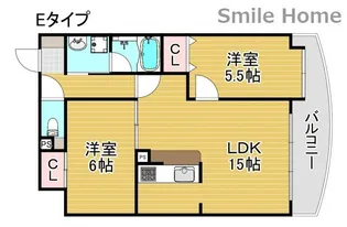 フェルザ住之江公園【4階】の間取り
