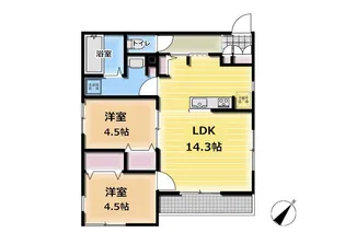 松風ハイツII【2階】の間取り