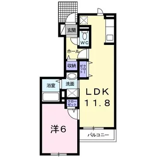 イーストバレー【1階】の間取り