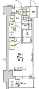 THE CLASS MINAMIAZABU【8階】の間取り