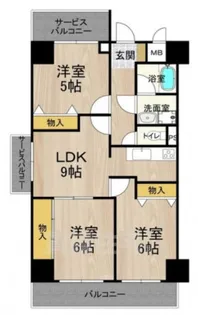 パークモダン住之江公園【8階】の間取り
