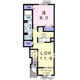 ブリーズドゥース【1階】の間取り
