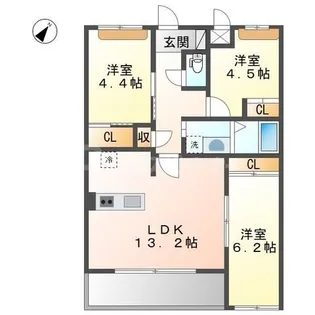 アザレア【3階】の間取り