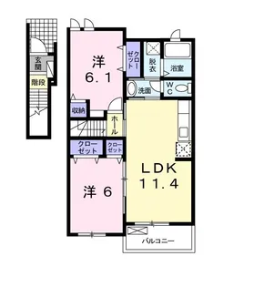 シャルムE【2階】の間取り