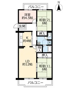 URアクティ学園西町【5階】の間取り