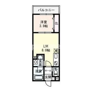 クレセント江坂【1階】の間取り