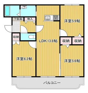 サンクレール常盤【1階】の間取り