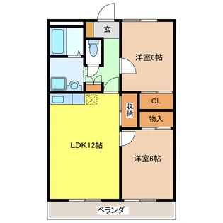 エスポワール村木B【2階】の間取り