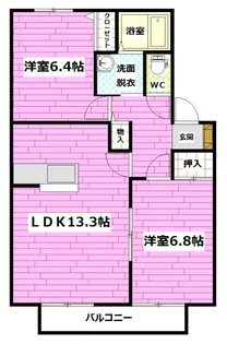 グリーンフィールドA棟【2階】の間取り