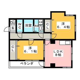 グランドマンションダン【2階】の間取り
