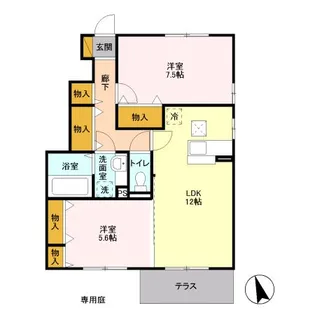ピーノ・エヴァラスティング B【1階】の間取り