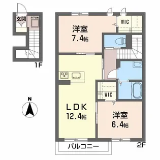 サンライズ新小路【2階】の間取り