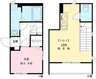 ベルフラッツ初台【1階】の間取り