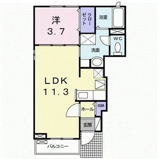 クレア春日【1階】の間取り