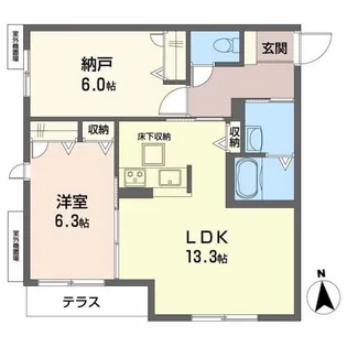 ヌーベル上之島【1階】の間取り