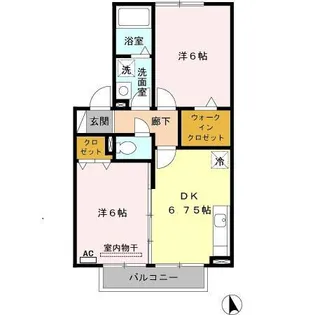 フォレストヴィラII棟【1階】の間取り