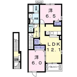 リトル・ノアB【2階】の間取り