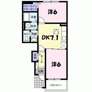 サンハイツ北六甲五番館【1階】の間取り