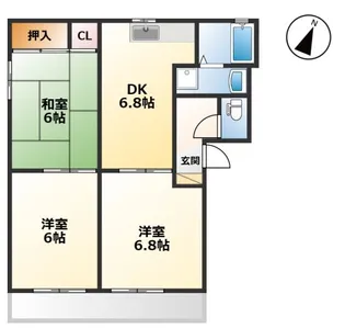 ヴェルディールD【1階】の間取り