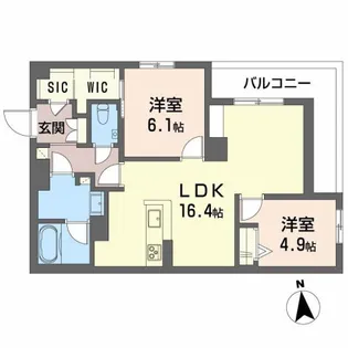 輝 阪南町【2階】の間取り