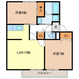 メルベーユ岩之谷【2階】の間取り