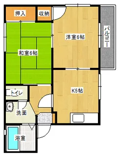 コーポグランメールA棟【2階】の間取り