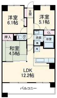 セレブコート蜆塚【9階】の間取り