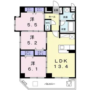 ブライトハウス トミー【4階】の間取り