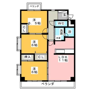クレアール三幸【3階】の間取り