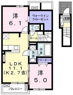 ドゥージャルダン【2階】の間取り