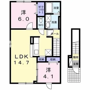 クレストール【2階】の間取り