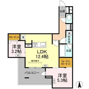 セレスティア上井草【2階】の間取り