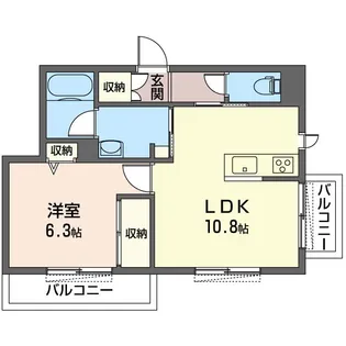 サニーガーデンII【1階】の間取り