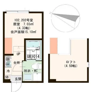 高砂レジデンス【2階】の間取り