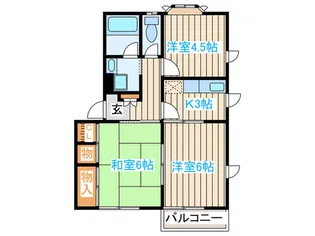 ラプテットメゾン【2階】の間取り