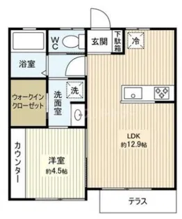 ベルメゾン・カワノ【1階】の間取り