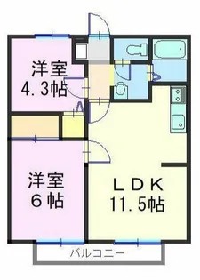 ビーラインシェリールA【1階】の間取り