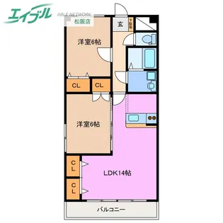 マイタウン松阪【1階】の間取り